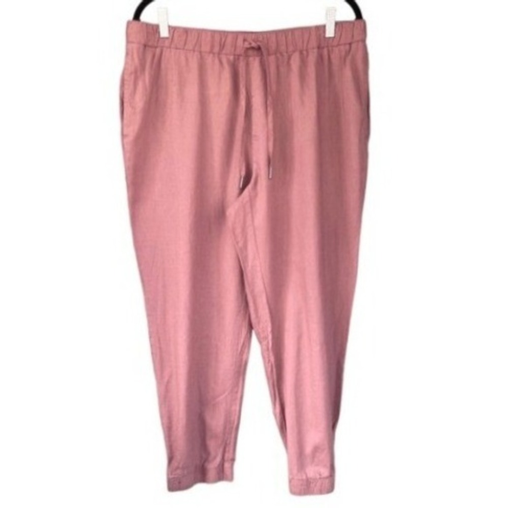 T7 Needle & Cloth Joggers Elastic Waist Dusty Rose Relaxed Boho Drawstring Pants
